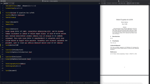 Development environment using Sublime Text 3.